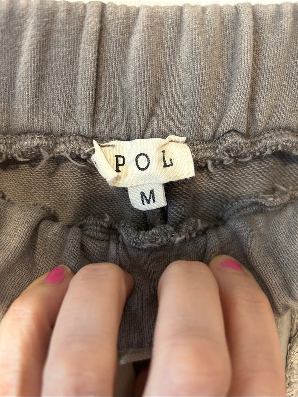 POL Gray Jogger Pants with Cream Crochet Accents - Picture 3 of 8